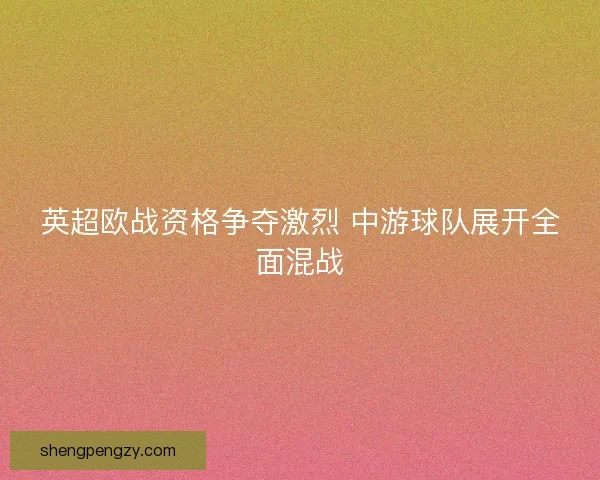 英超欧战资格争夺激烈 中游球队展开全面混战